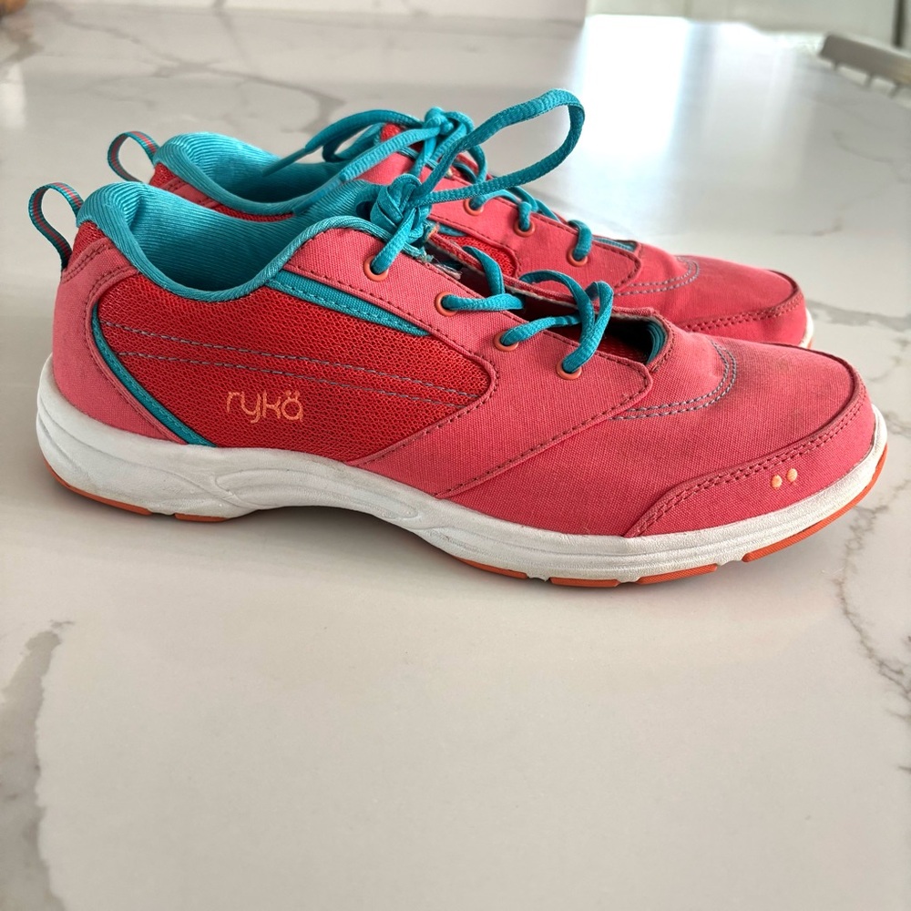 Ryka Coral and Teal Walking Running Sneakers Size 10W